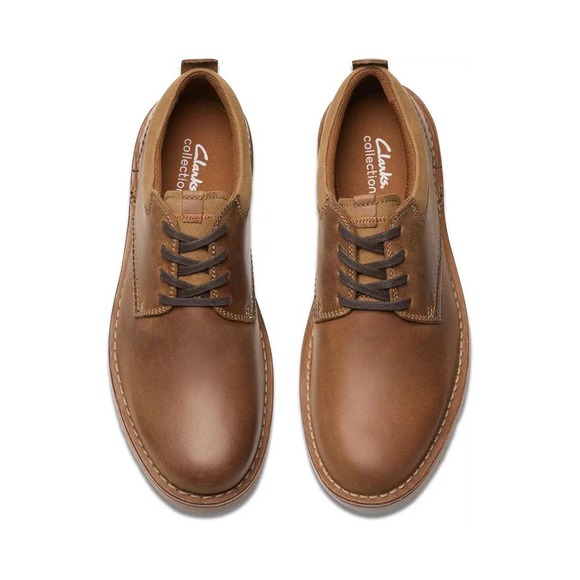 NWB Clarks Eastridge Low Light Brown Leather Oxford‎ Men's Size 8M - Picture 2 of 10